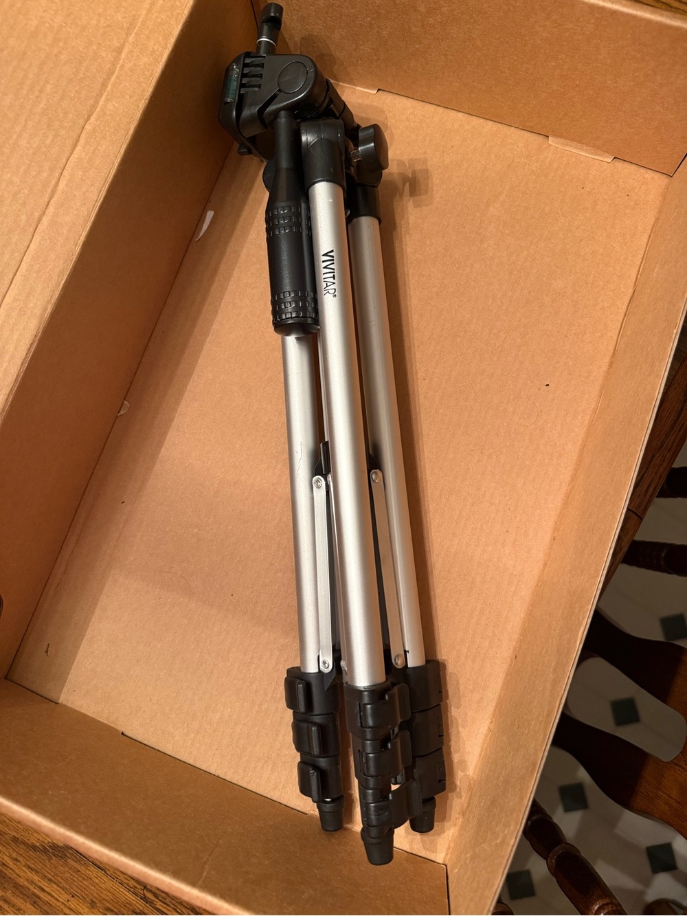 Silver & Black Camera Tripod - Lightweight Photo & Video Support